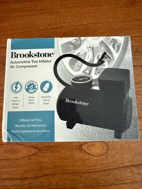 Brookstone Black Automotive Tire Inflator Air Compressor